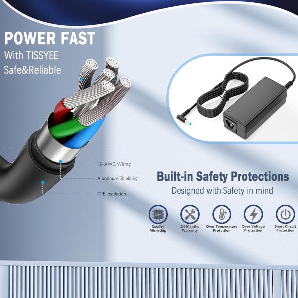 45W 19.5V 2.31A Ac Adapter for HP Laptop Charger 741727-001 TPN-C125 - Image 8