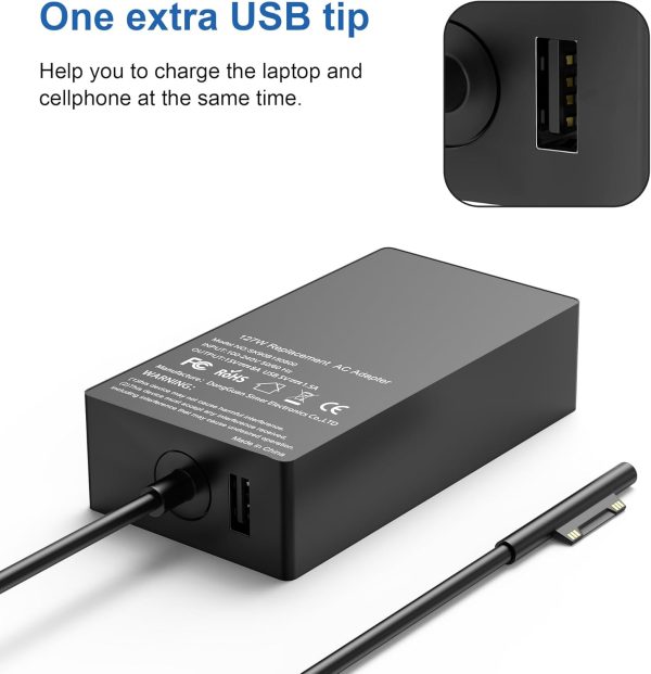 127W 15V 8A Laptop Charger adapter for Microsoft Surface Book 3 Also for 102W Surface Book 2, 1, Surface Laptop Studio 2, 1, Windows Surface Pro/Laptop/Go + Magnetic Plug+FREE UK POWER CORD - Image 7