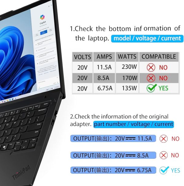 135W 20V 6.75A Laptop adapter Charger for Lenovo ideapad Z710 Ideapad Y50-70 - Image 4
