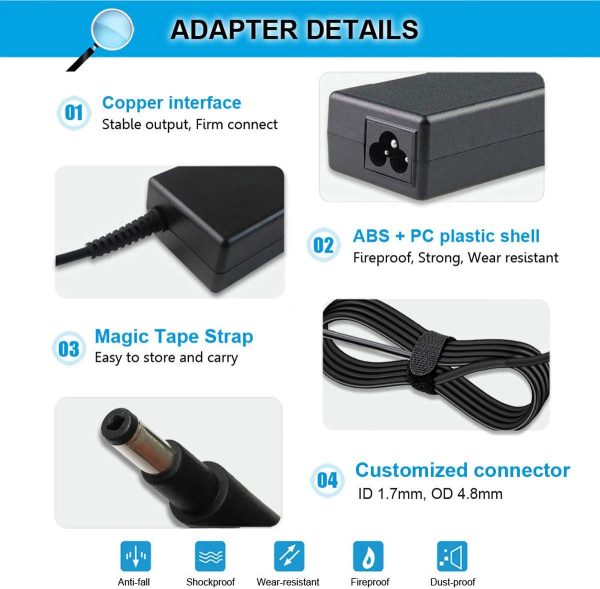 19.5V 3.33A 65W Charger Compatible with HP Pavilion TouchSmart Sleekbook - Image 2