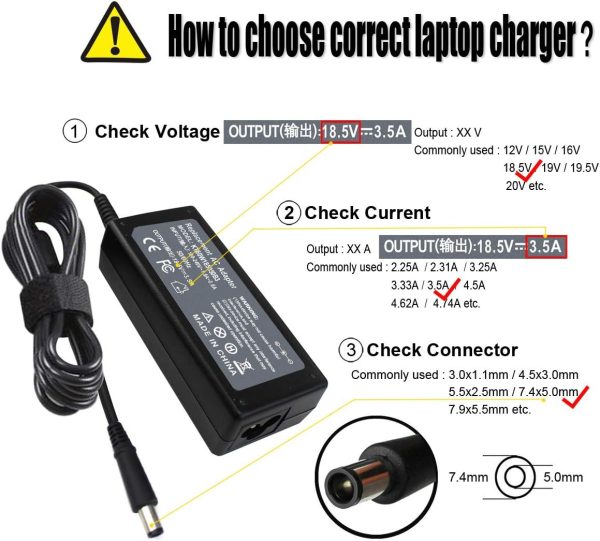 65W HP Pavilion Laptop Charger AC Adapter 18.5V 3.5A G6 G7 DV6 DV5 DV4 G72 G71 G60 G61 G62 - Image 4
